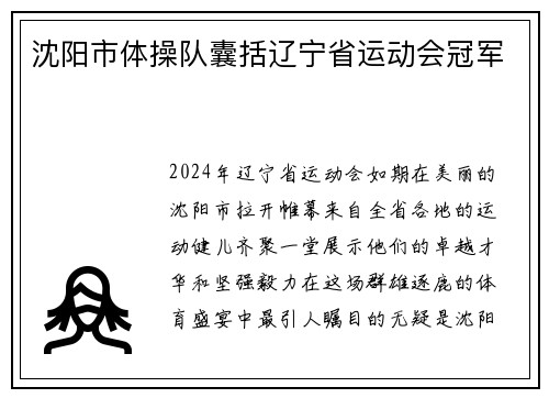 沈阳市体操队囊括辽宁省运动会冠军